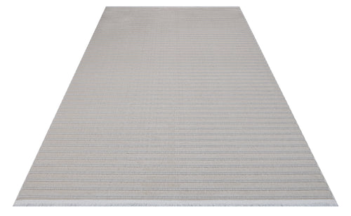 Isabella Gri Çizgili Polyester Makine Halısı