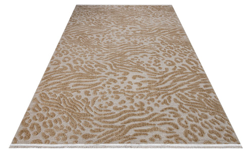 Sunbeam Kahverengi Geometrik Polyester Makine Alan Halısı