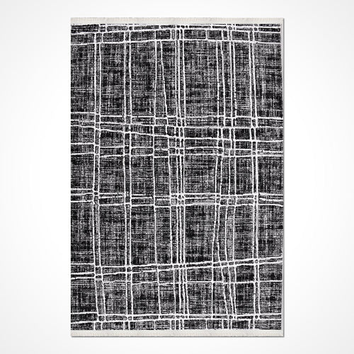 Siyah Modern Mikropolyester Makine Halısı
