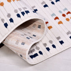 Krem Modern Polyester Makine Halısı