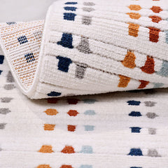 Krem Modern Polyester Makine Halısı