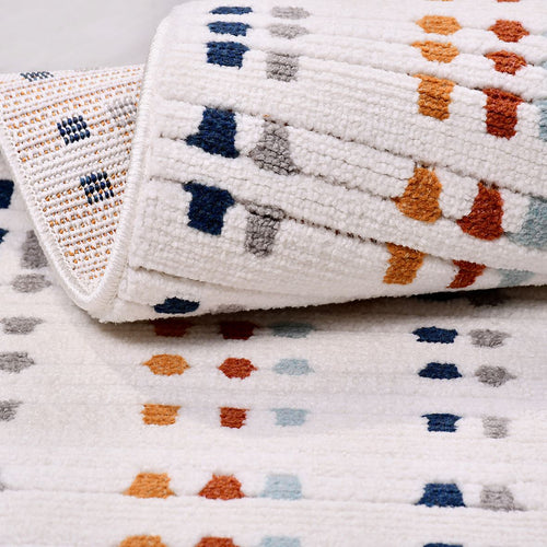 Krem Modern Polyester Makine Halısı