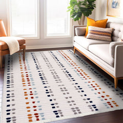 Krem Modern Polyester Makine Halısı