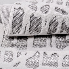 Gri Modern Polyester Makine Halısı