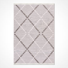Gri Modern Polyester Makine Halısı