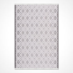 Gri Geometrik Polyester Makine Halısı