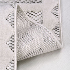 Krem Çizgili Polyester Makine Halısı