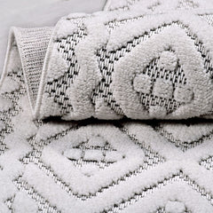 Krem Modern Polyester Makine Halısı