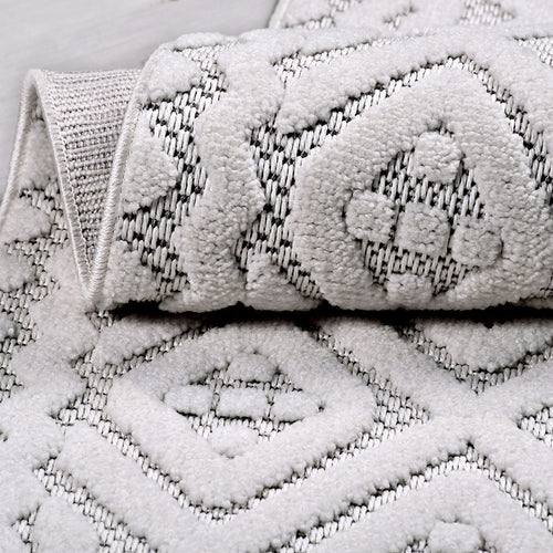 Krem Modern Polyester Makine Halısı