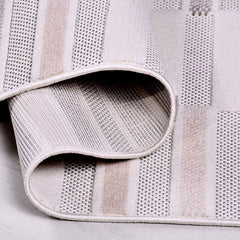 Gri Geometrik Polyester Makine Halısı