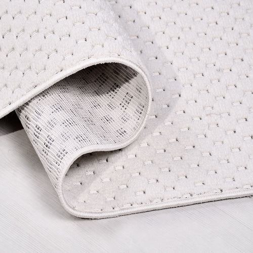 Beyaz Modern Polyester Makine Halısı