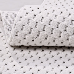 Beyaz Modern Polyester Makine Halısı