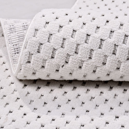 Beyaz Modern Polyester Makine Halısı