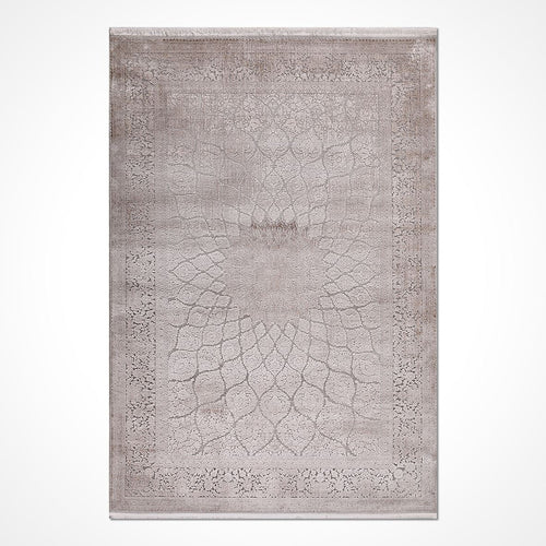 Bej Çerçeveli Viskon Makine Halısı