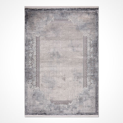 Gri Çerçeveli Viskon Makine Halısı