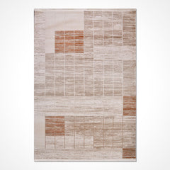 Bej Modern Akrilik Makine Halısı