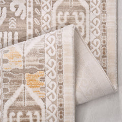 Bej Çerçeveli Akrilik Makine Halısı