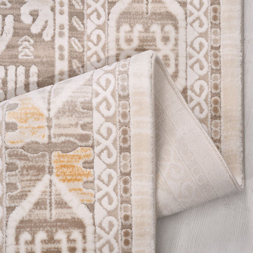 Bej Çerçeveli Akrilik Makine Halısı