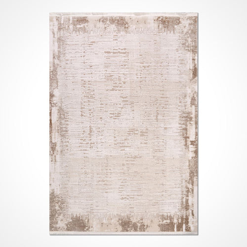 Bej Modern Akrilik Makine Halısı