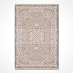 Bej Göbekli Akrilik Makine Halısı