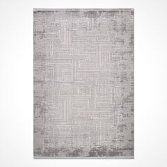 Gri Modern Akrilik Makine Halısı