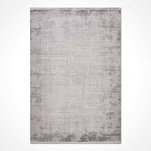 Gri Modern Akrilik Makine Halısı