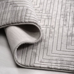 Gri Modern Akrilik Makine Halısı