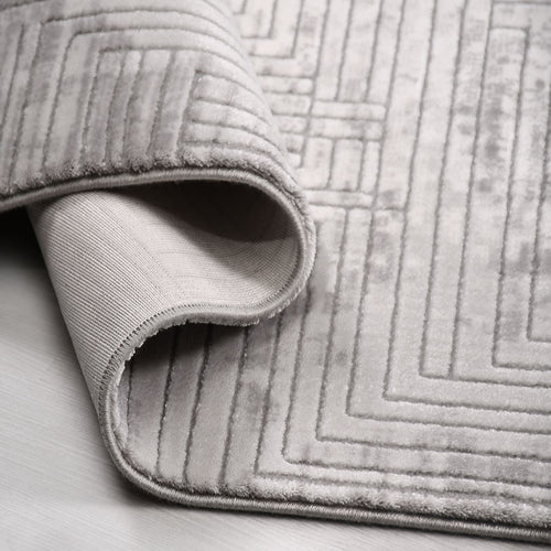 Gri Modern Akrilik Makine Halısı