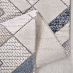 Bej Geometrik Akrilik Makine Halısı