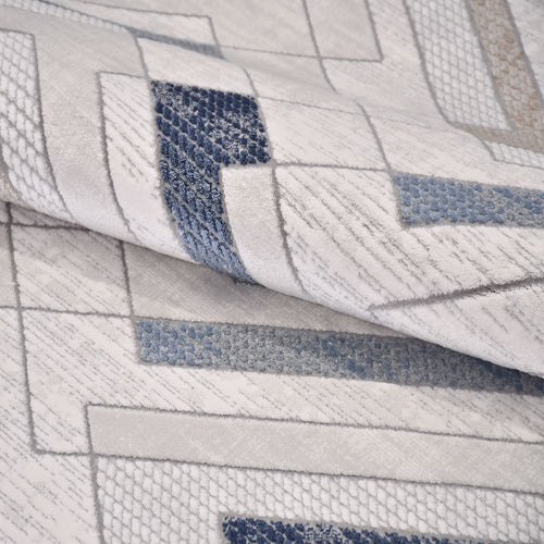 Bej Geometrik Akrilik Makine Halısı