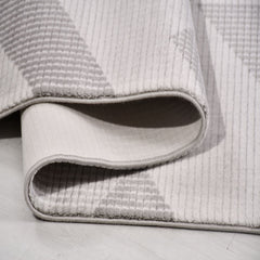 Gri Geometrik Akrilik Makine Halısı