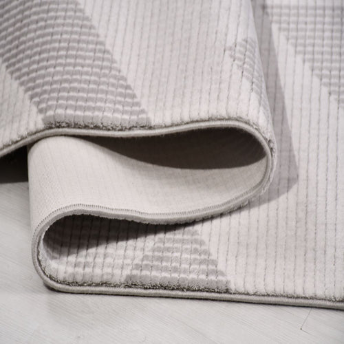 Gri Geometrik Akrilik Makine Halısı