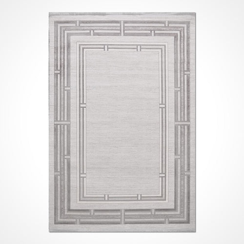 Gri Çerçeveli Akrilik Makine Halısı