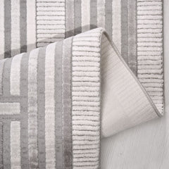 Gri Çerçeveli Akrilik Makine Halısı