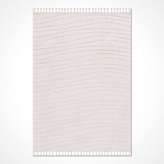 Beyaz Modern Polyester Makine Halısı