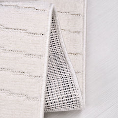 Beyaz Modern Polyester Makine Halısı