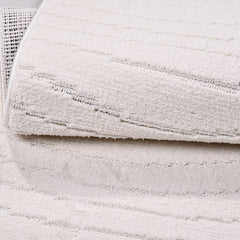 Beyaz Modern Polyester Makine Halısı