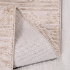 Bej Modern Akrilik Makine Halısı