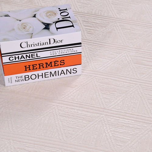 Bej Modern Akrilik Makine Halısı