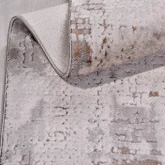 Krem Modern Akrilik Makine Halısı