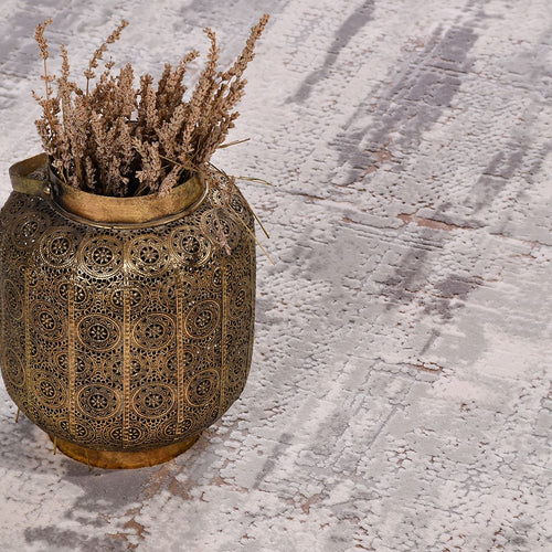 Krem Modern Akrilik Makine Halısı