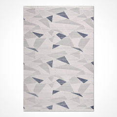 Gri Geometrik Akrilik Makine Halısı