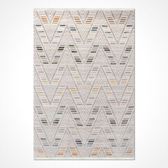 Gri Geometrik Akrilik Makine Halısı