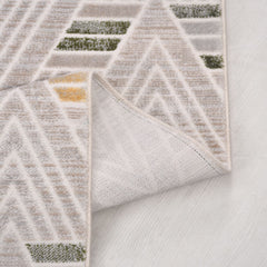 Gri Geometrik Akrilik Makine Halısı