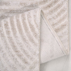 Bej Geometrik Akrilik Makine Halısı