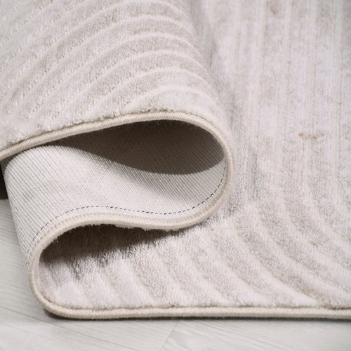 Bej Geometrik Akrilik Makine Halısı