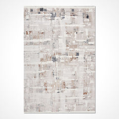 Bej Modern Akrilik Makine Halısı