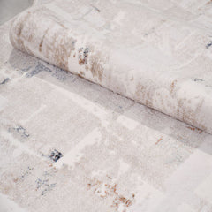 Bej Modern Akrilik Makine Halısı