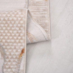 Bej Modern Akrilik Makine Halısı