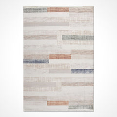 Bej Modern Akrilik Makine Halısı